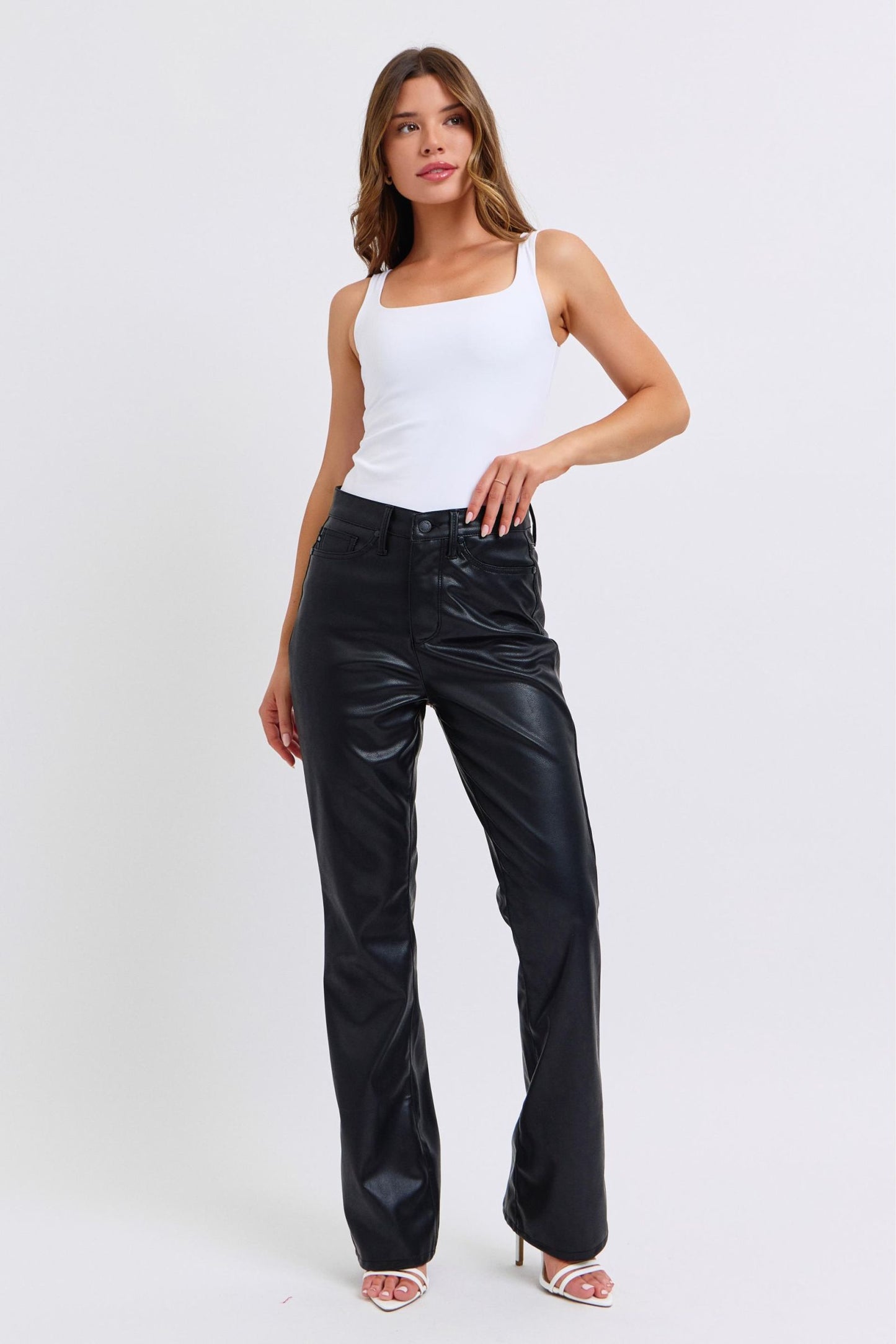 HW Tummy Control Faux Leather Bootcut