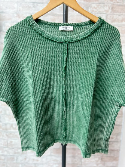 Crop Waffle Knit Top