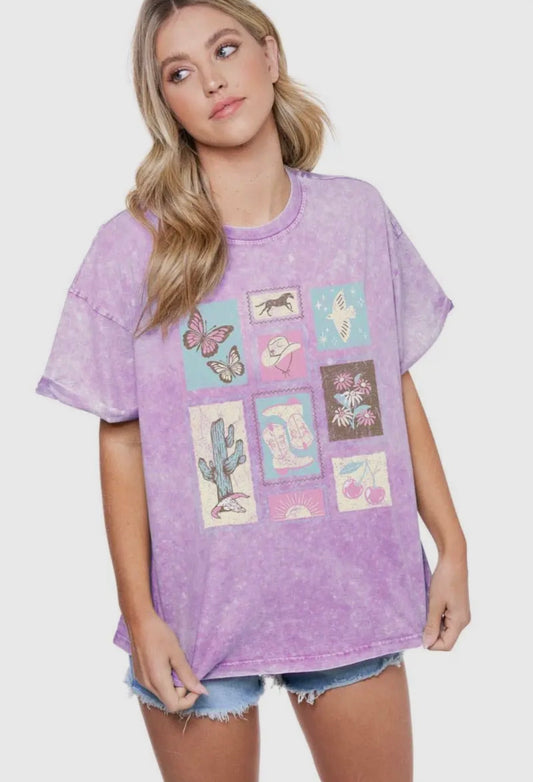Western Elements Stamps Mineral Wash Graphic Tee