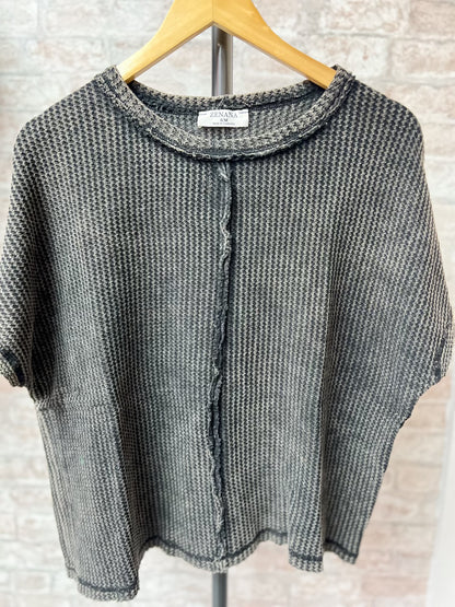 Crop Waffle Knit Top