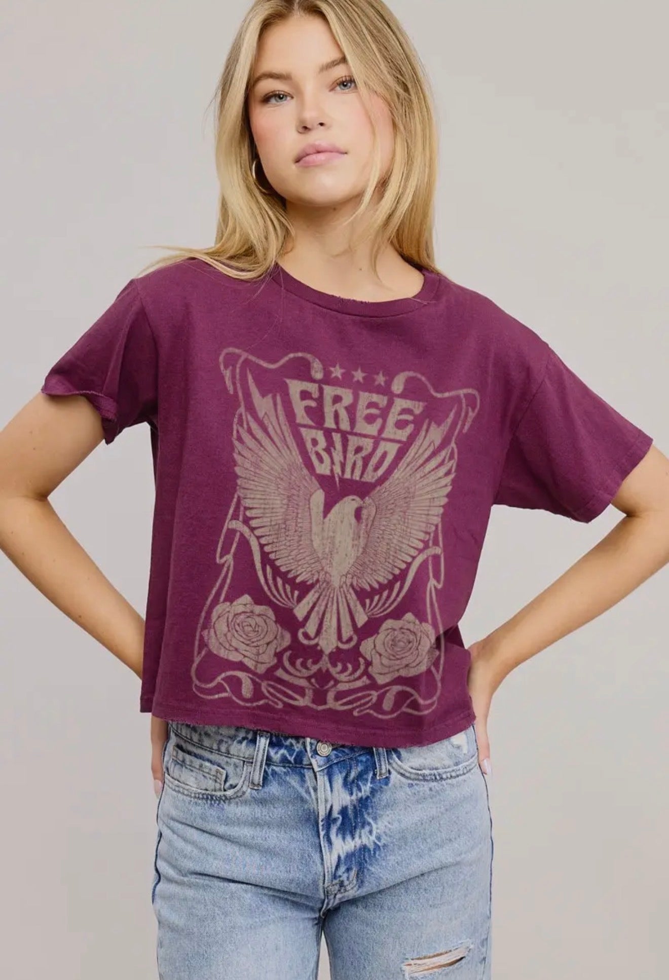 Free Bird Faux Crop Tee