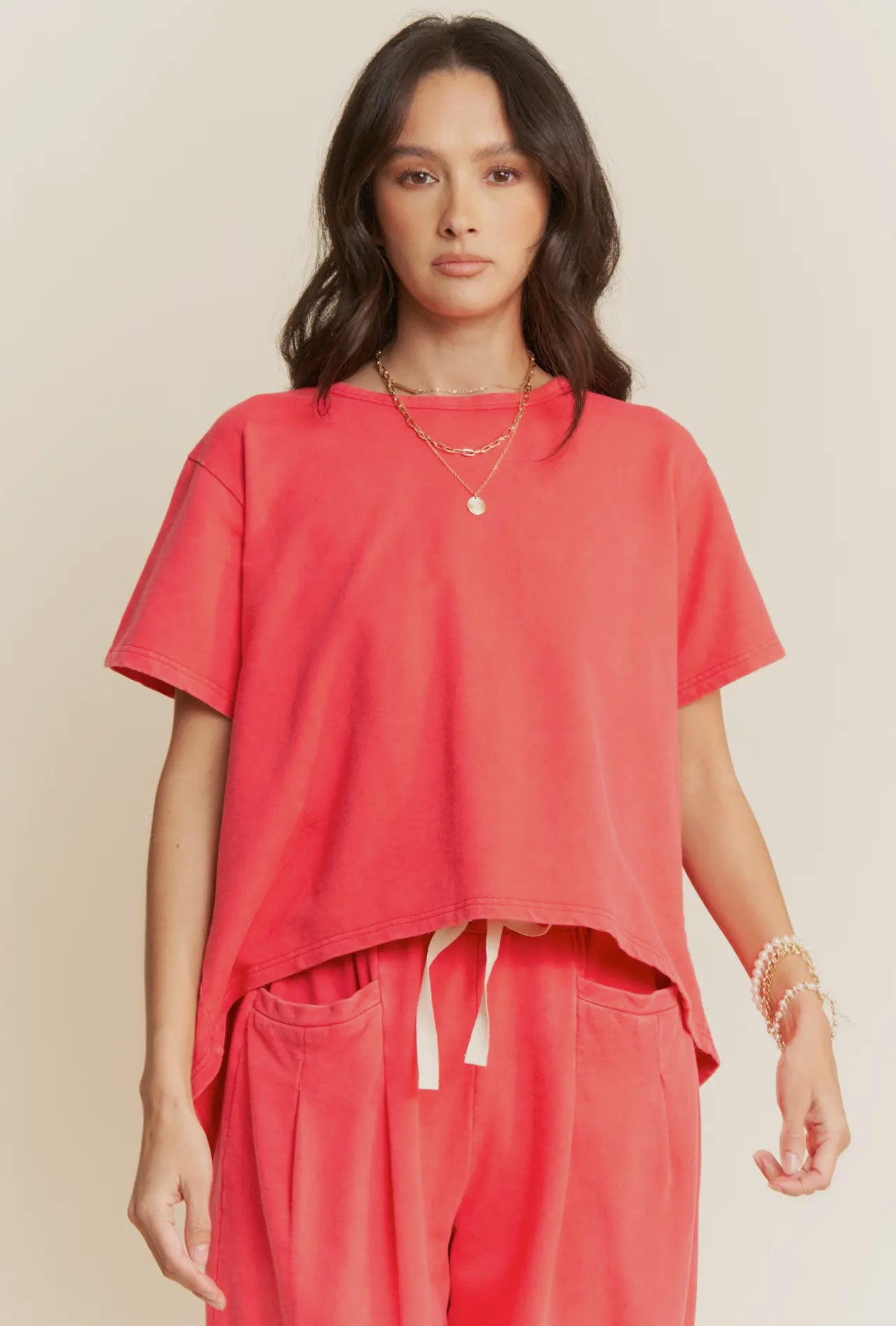 Garment Washed Two Piece Set
