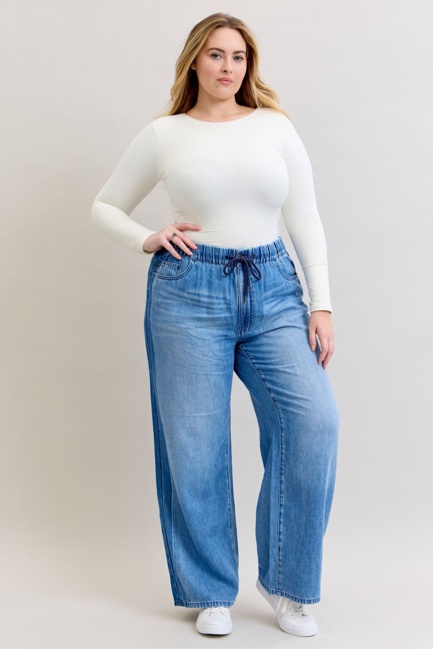 Judy Blue Wilhemina Elastic Waistband High Waist Pants