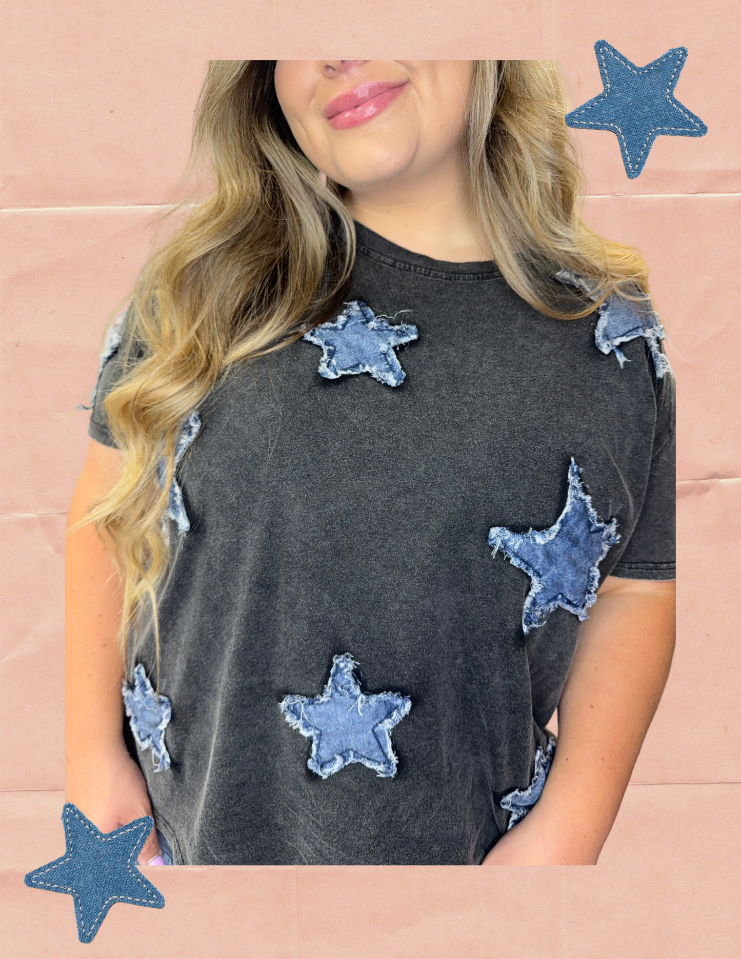 Denim Star Appliqué Tee