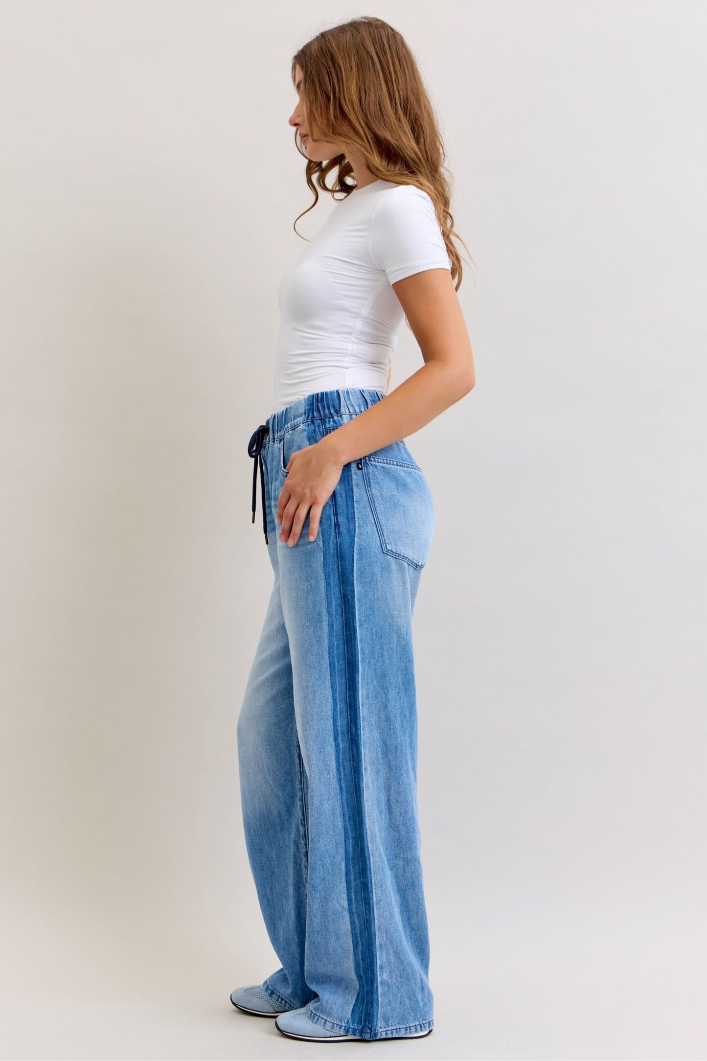 Judy Blue Wilhemina Elastic Waistband High Waist Pants
