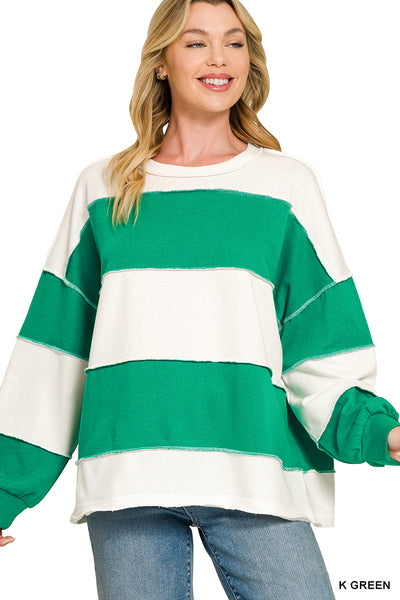 French Terry Colorblock Long Sleeve Top