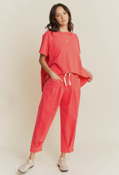 Garment Washed Two Piece Set