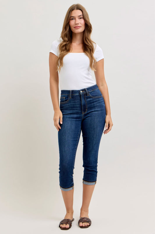 Judy Blue High Waist Capri With Cuff