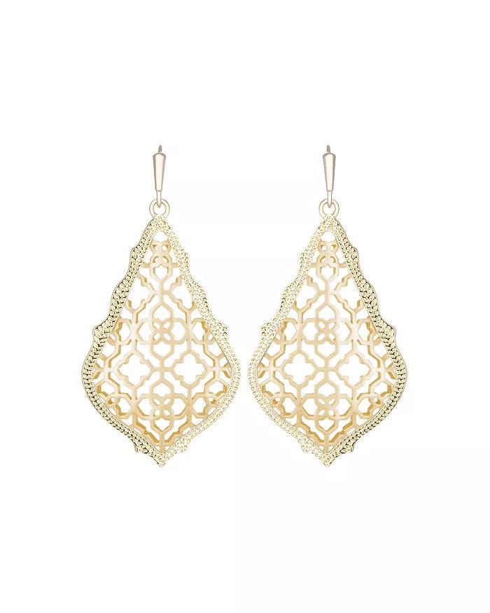Addie Earring Gold Filigree Metal