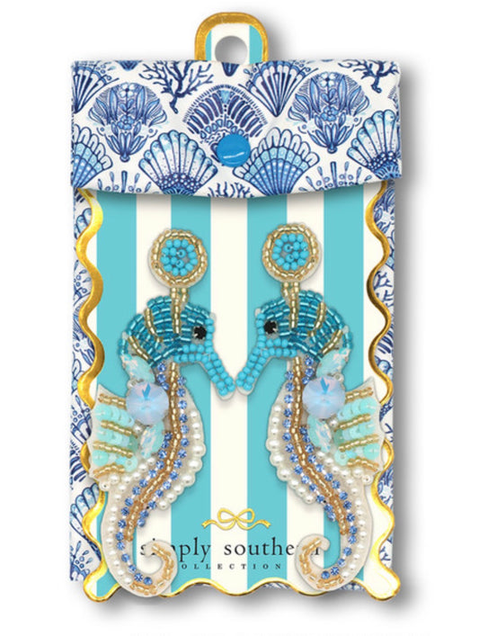 Beaded Seahorse Earrings