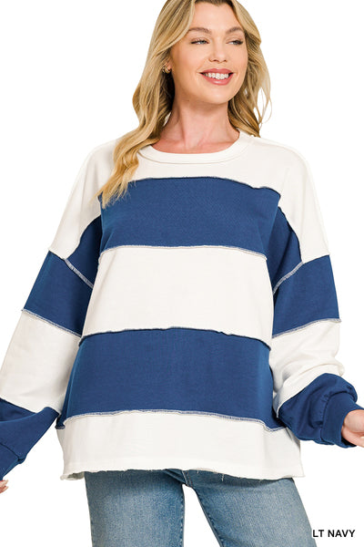 French Terry Colorblock Long Sleeve Top