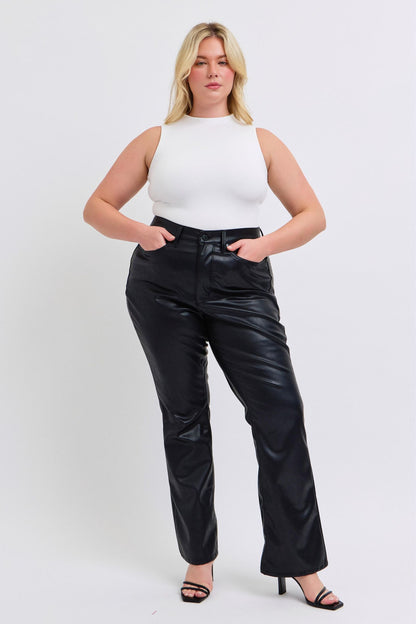 HW Tummy Control Faux Leather Bootcut