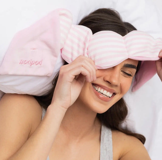 Nodpod Pink Cabana Weighted Sleep Mask