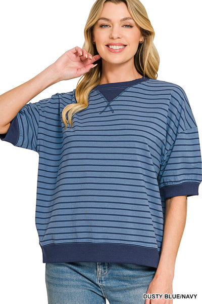 Stripe Banded Two Tone Top