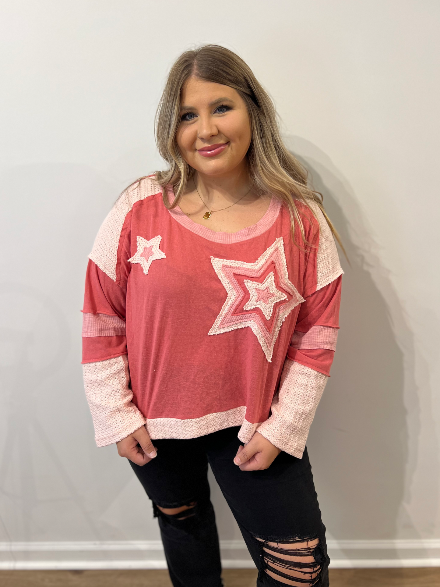 Star Patch Long Sleeve Top