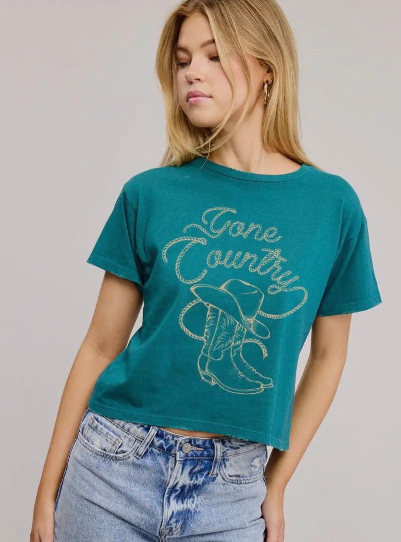 Gone Country Faux Crop Graphic Tee