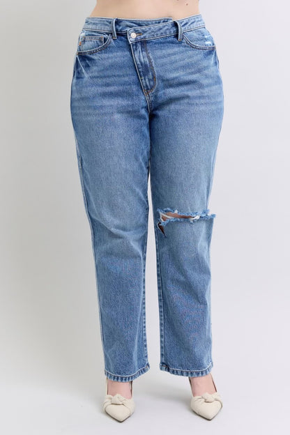 Judy Blue High Waist Rigid Criss-Cross Dad Jean