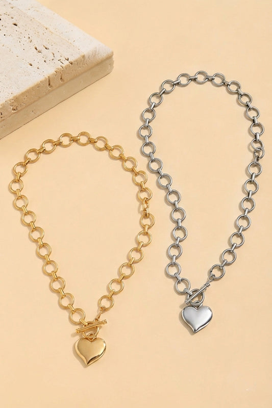 Hammered Heart Necklace