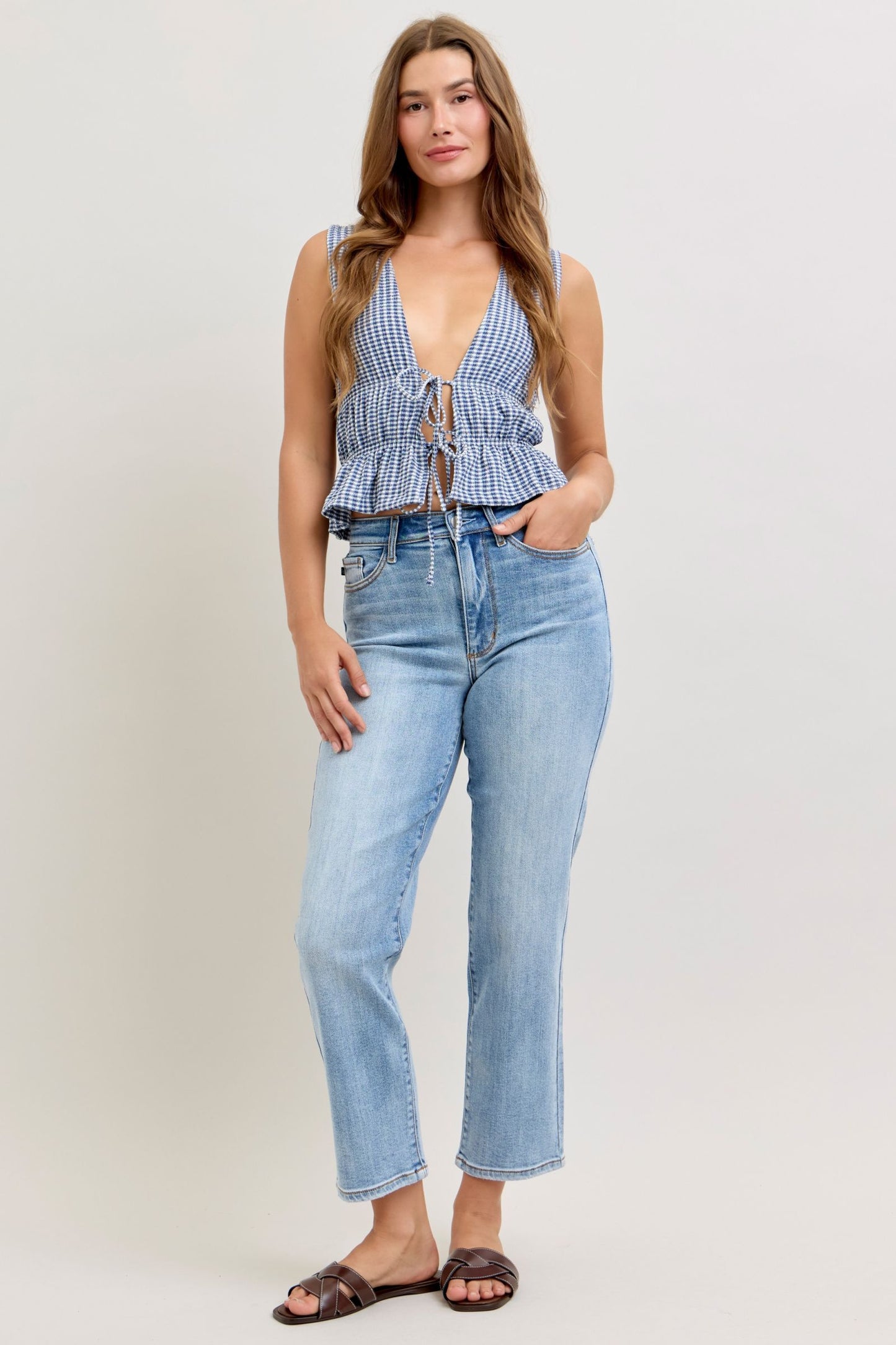 Judy Blue High Waist Ankle Straight Leg
