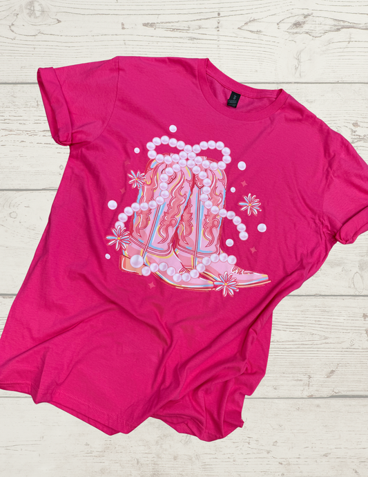 Boots & Pearls Graphic Tee