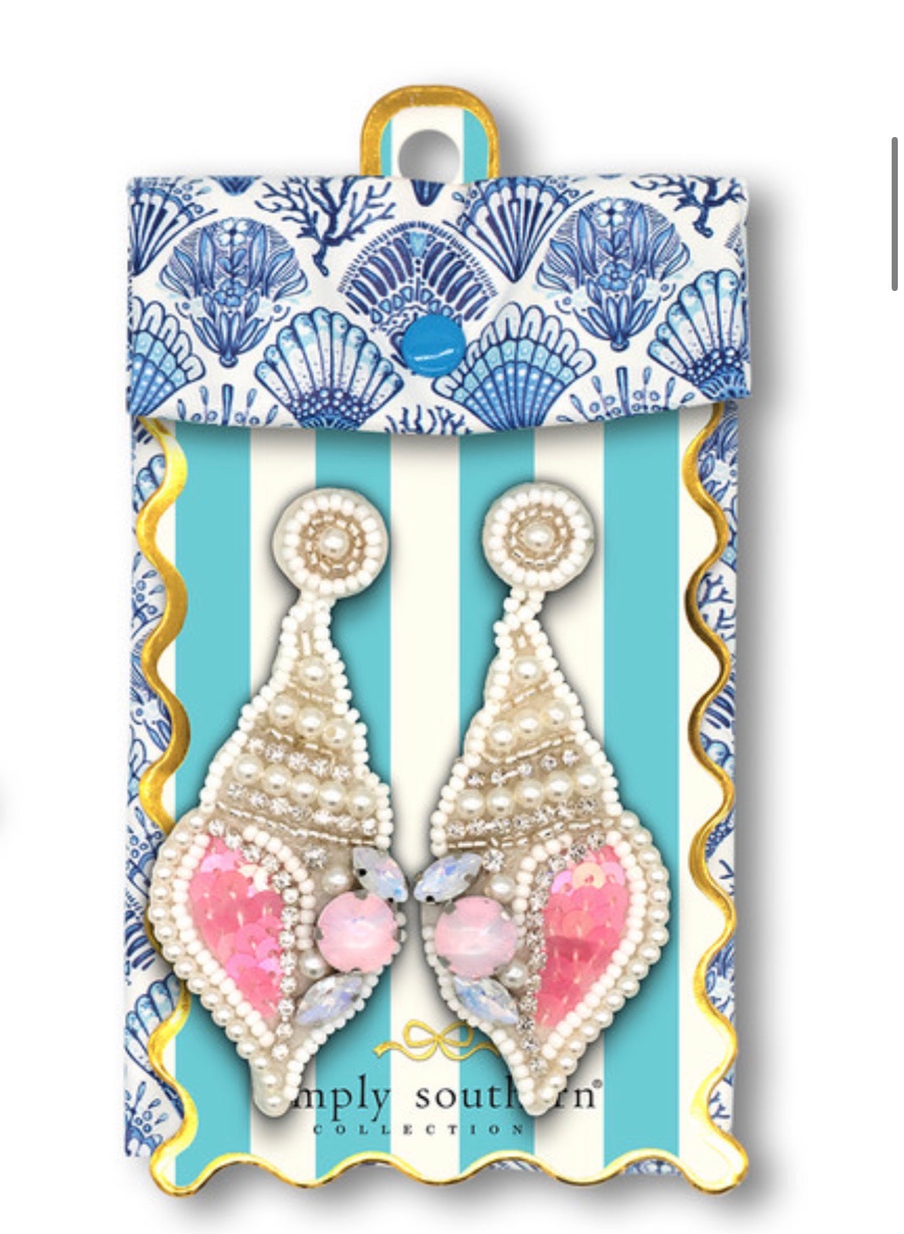 Beaded Seashell Earrings