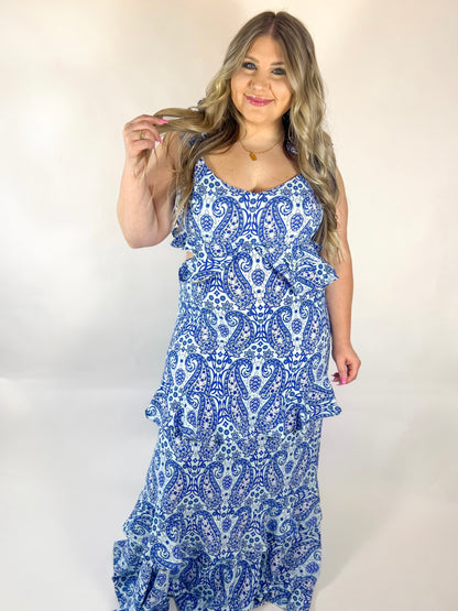 Paisley Ruffle Maxi