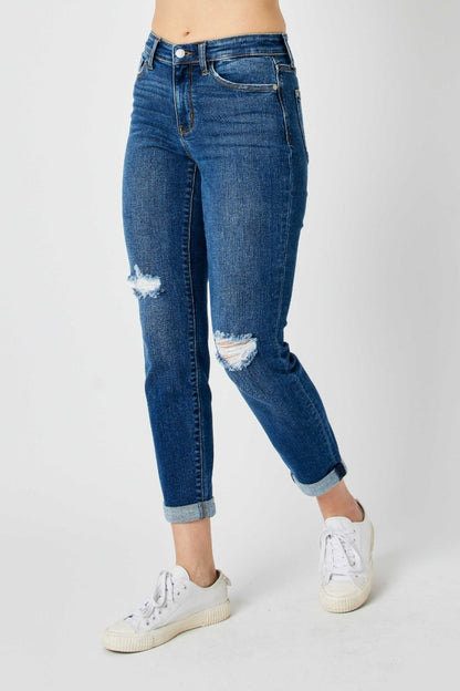 Judy Blue Mid Rise Destroy Slim