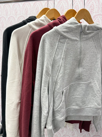 French Terry Half Zip Hoodie