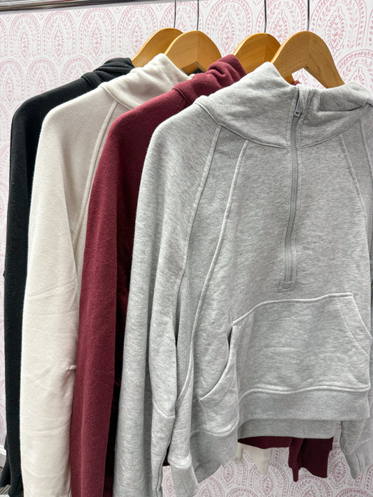 French Terry Half Zip Hoodie