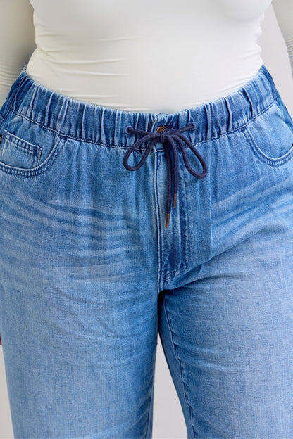 Judy Blue Wilhemina Elastic Waistband High Waist Pants