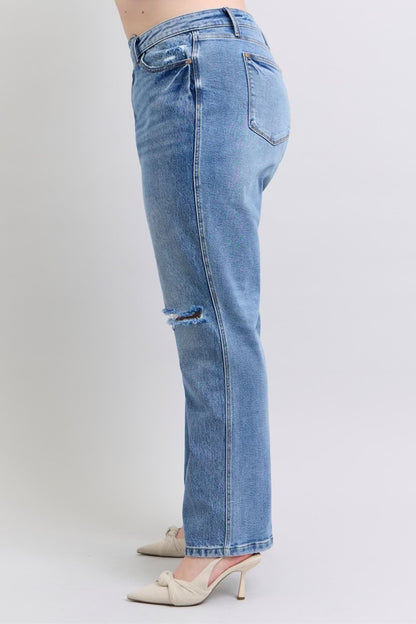 Judy Blue High Waist Rigid Criss-Cross Dad Jean