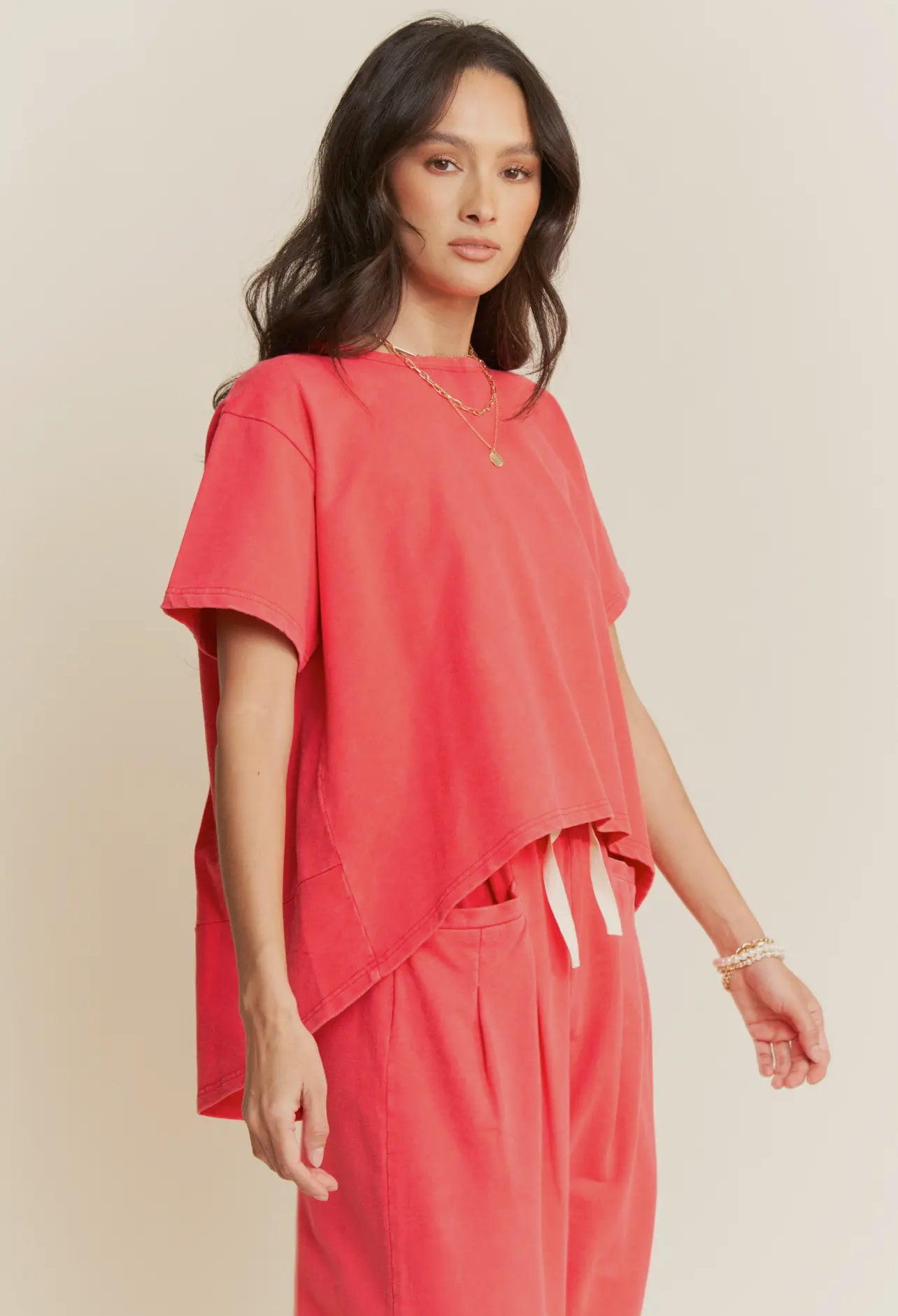 Garment Washed Two Piece Set