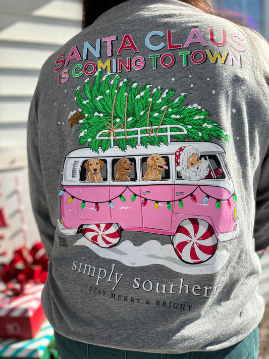 Simply Southern Santa Bus Long Sleeve Tee