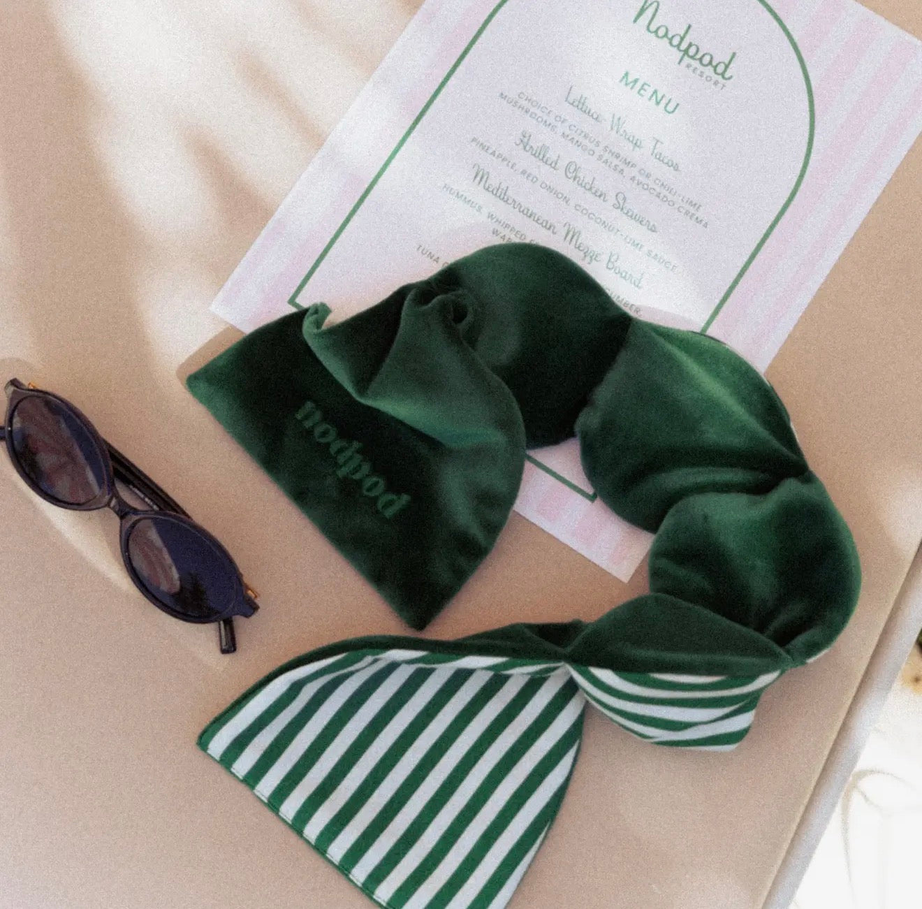 Nodpod Green Cabana Weighted Sleep Mask