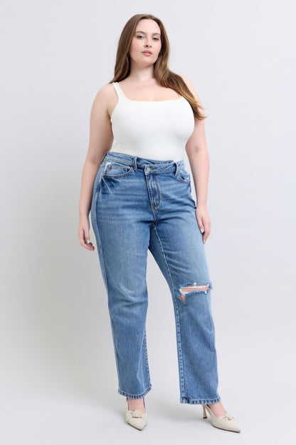 Judy Blue High Waist Rigid Criss-Cross Dad Jean