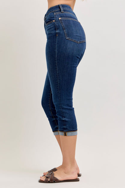 Judy Blue High Waist Capri With Cuff