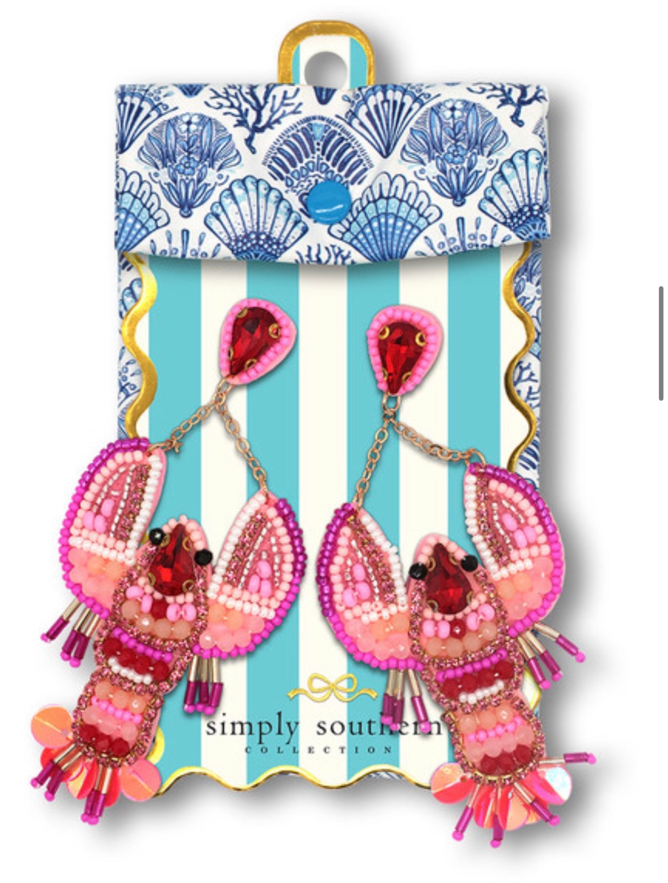 Beaded Lobster Earrings