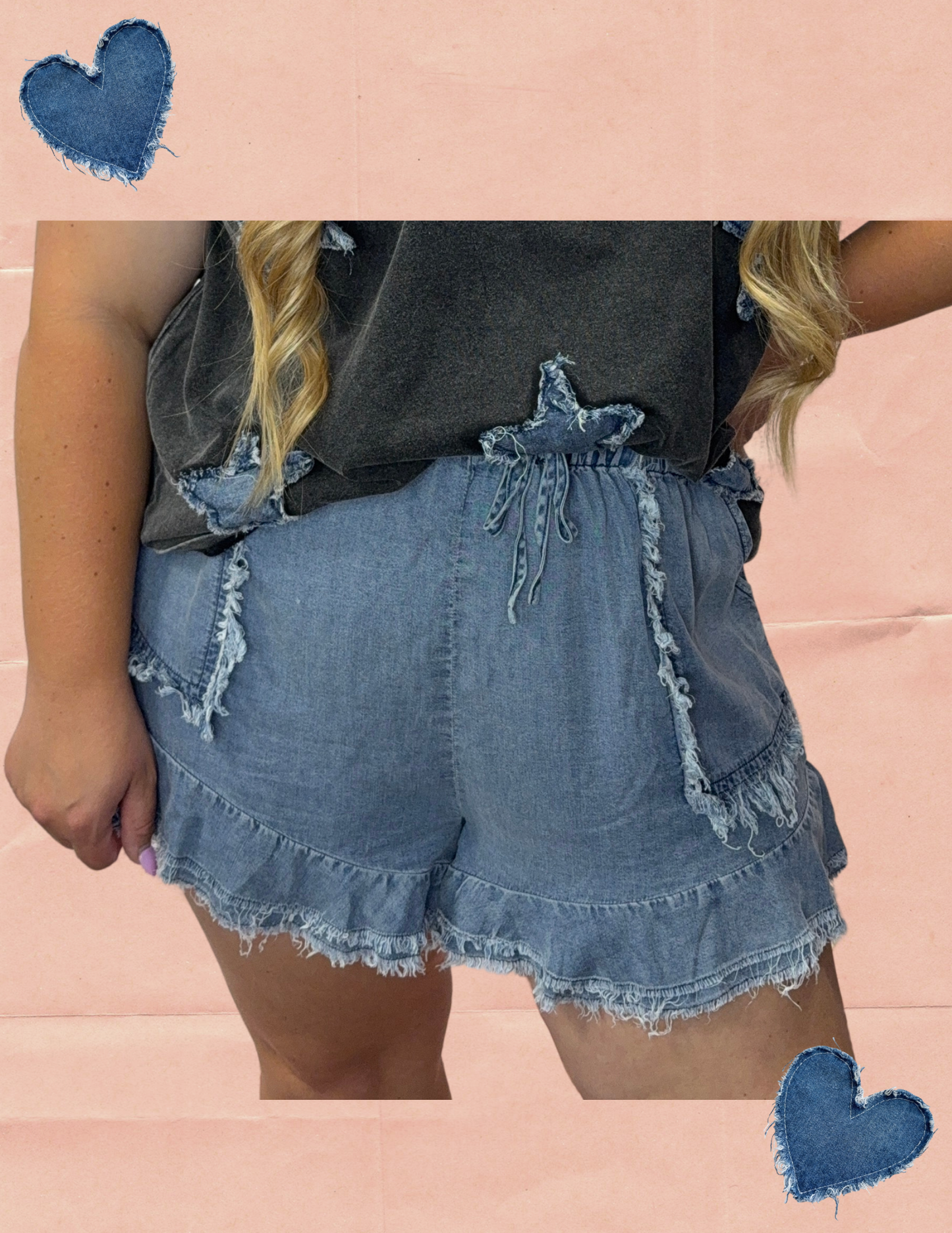 Frayed Denim Shorts