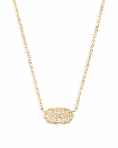 Elisa Necklace Gold Filigree Metal