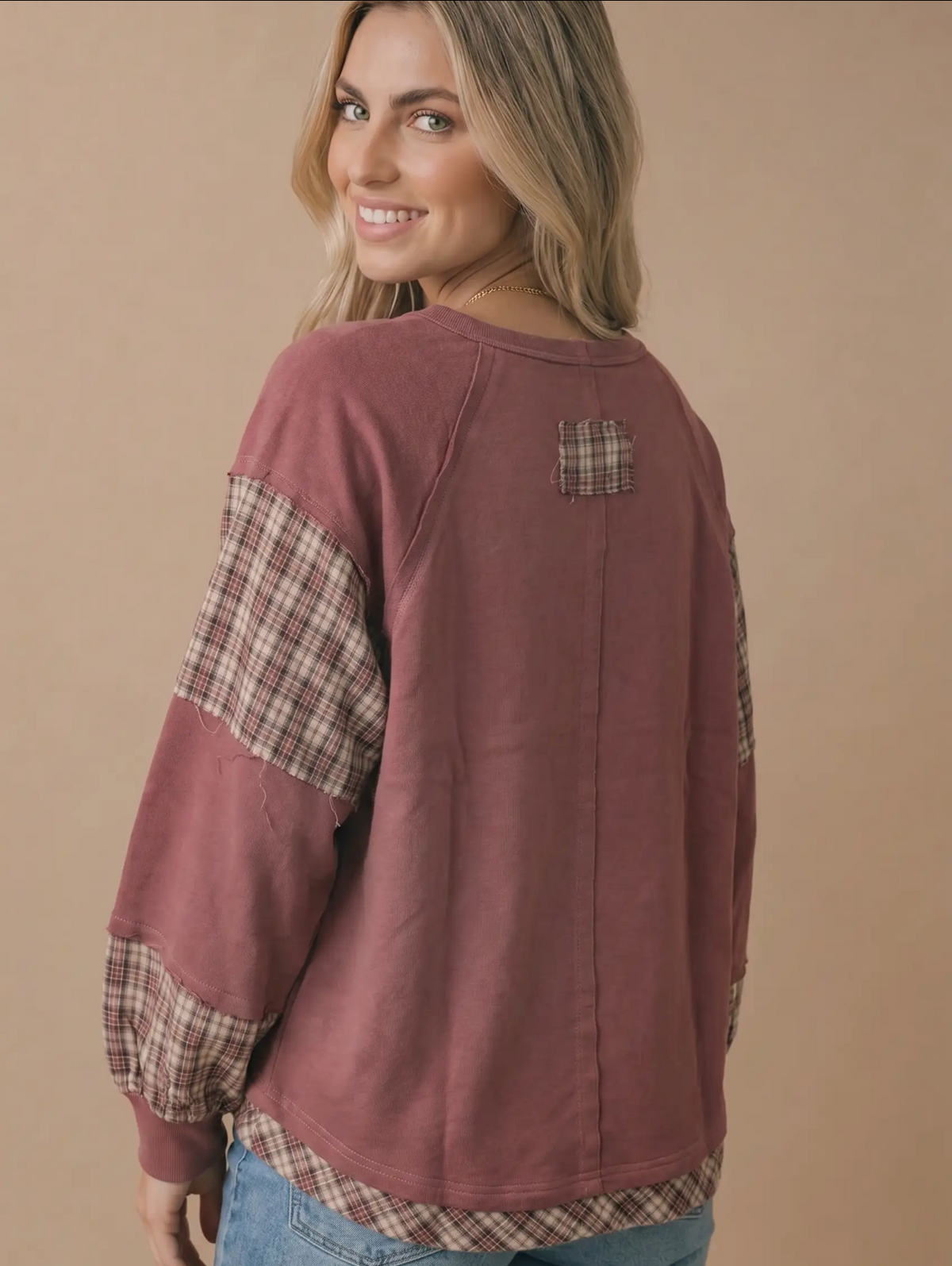 Plaid Patch Star Top
