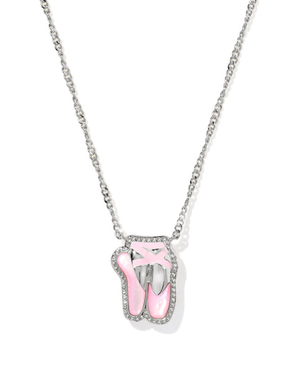 Kendra Scott Ballet Short Pendant Necklace Rhodium Blush Mother of Pearl