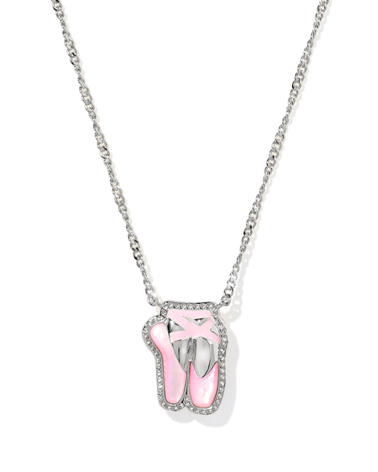 Kendra Scott Ballet Short Pendant Necklace Rhodium Blush Mother of Pearl