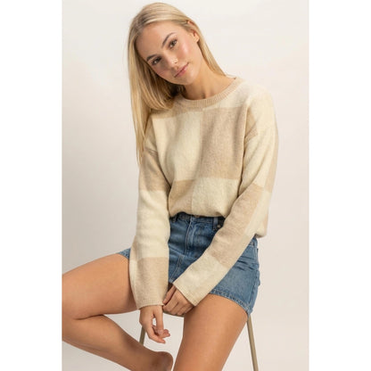 Crewneck Check Sweater
