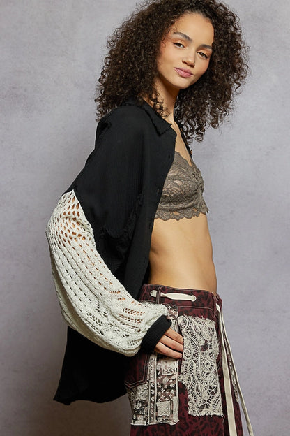 Crochet Sleeve Shacket