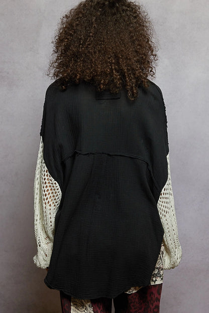 Crochet Sleeve Shacket