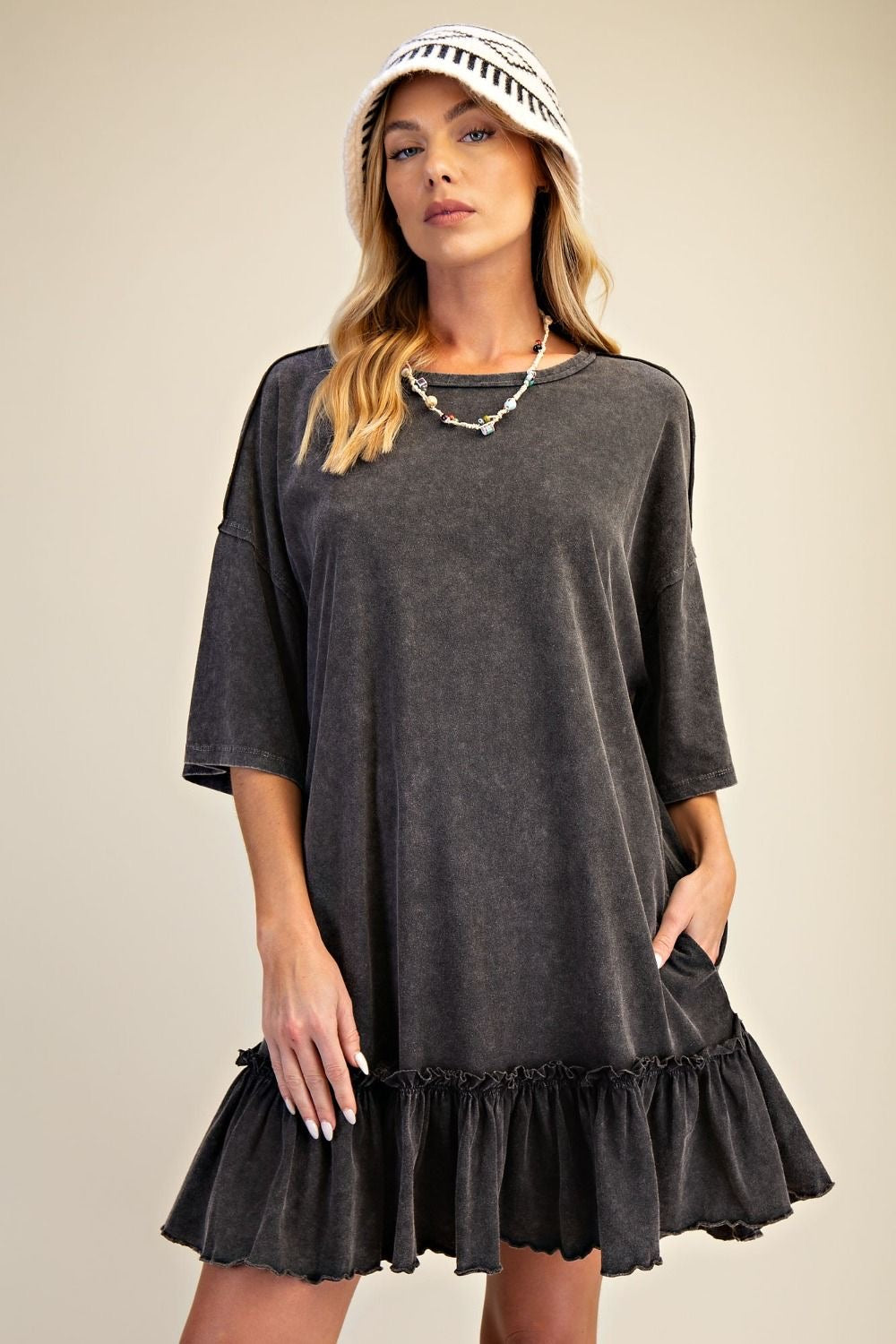 Ruffle Bottom Tee Shirt Dress