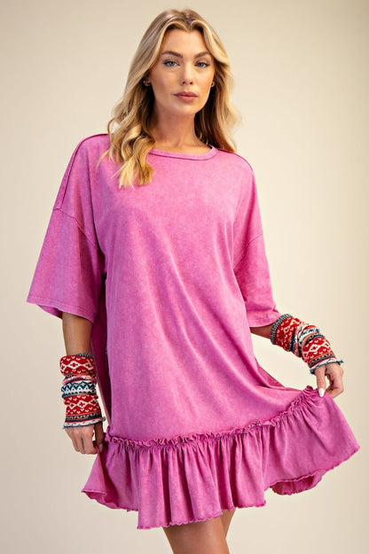 Ruffle Bottom Tee Shirt Dress