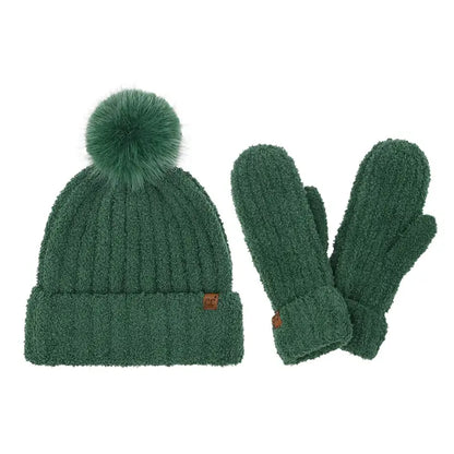 C.C. Beanie Hat & Mitten Set
