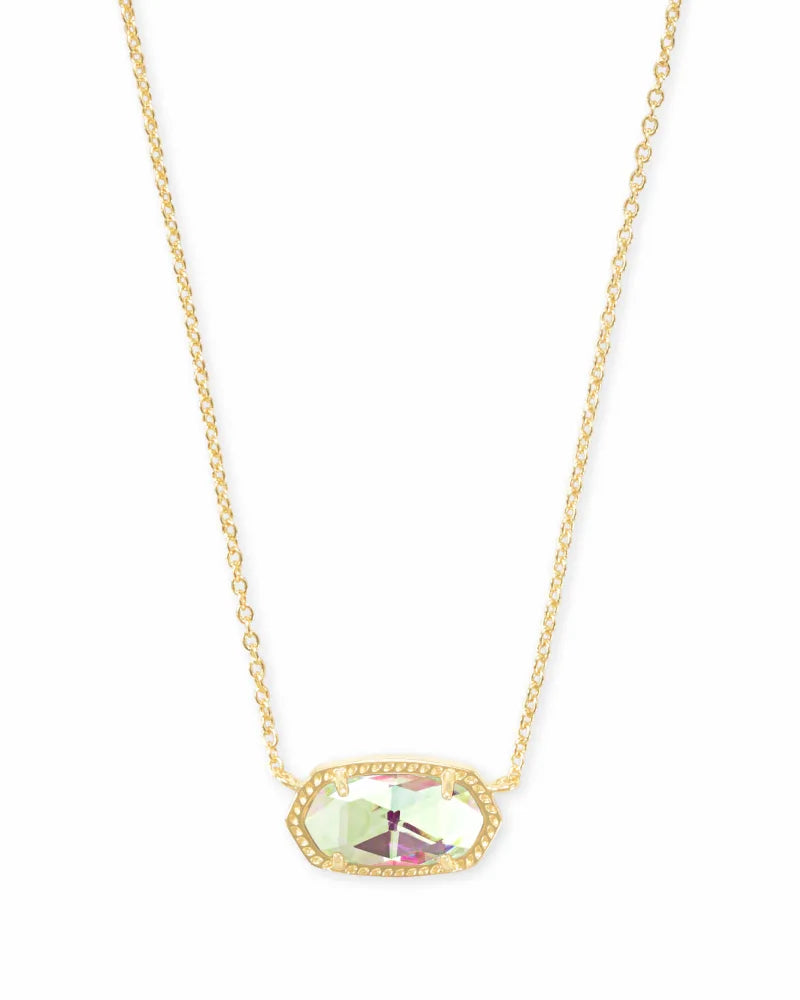 Elisa Gold Pendant Necklace in Dichroic Glass