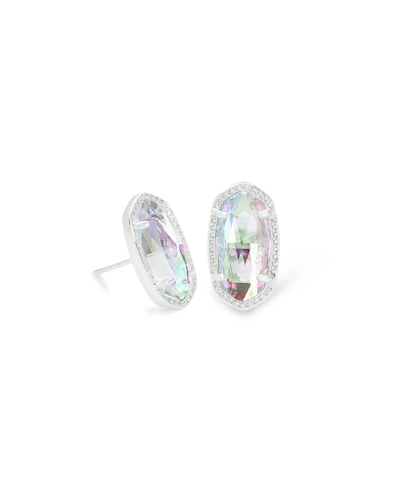 Kendra Scott Ellie Earring Rhodium Dichroic Glass